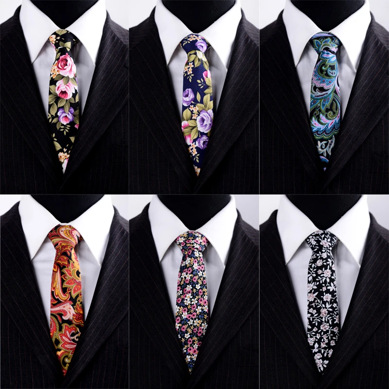 Cotton Polyester Print Floral Men Tie Fashion Classical 7cm/6cm Ties