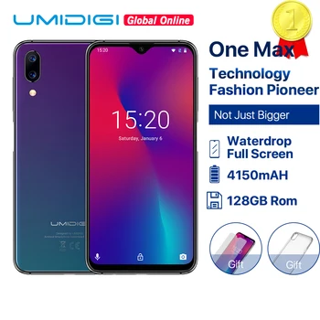 

UMIDIGI One Max Global Vertion 128GB 6.3" Waterdrop Full-Screen Smartphone 4150mAh NFC Wireless Charge Android 8.1 Mobile phone