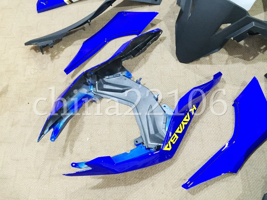 Впрыска Abs Обтекатели для мотоциклов комплект подходит для kawasaki EX300 2013- Ninja300 13, 14, 15, 16, 17, EX300 белого и синего цвета Лаки