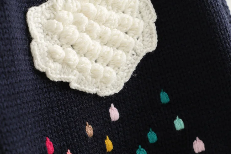 BEKE MATA/свитера для девочек; сезон осень; коллекция года; Повседневный вязаный свитер для маленьких девочек теплая детская одежда с рисунком облаков