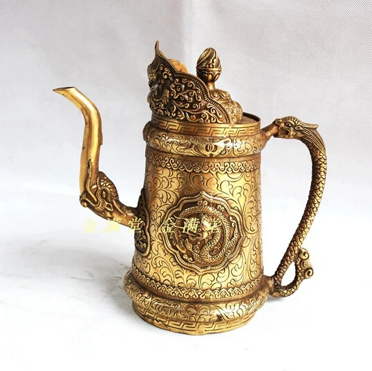 

B0601 425Bronze copper home decoration crafts decoration pot copper water bottle with lid lucky gift Factory Copper