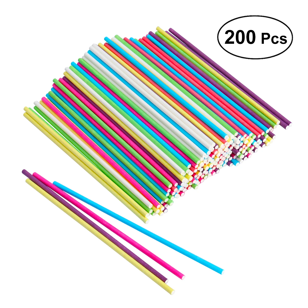 200 шт цветные Цветные Бумажные палочки для леденцов поп-палочки для торта сувенирные принадлежности для рукоделия украшения проекта 15 см х 3,5 мм(случайный цвет