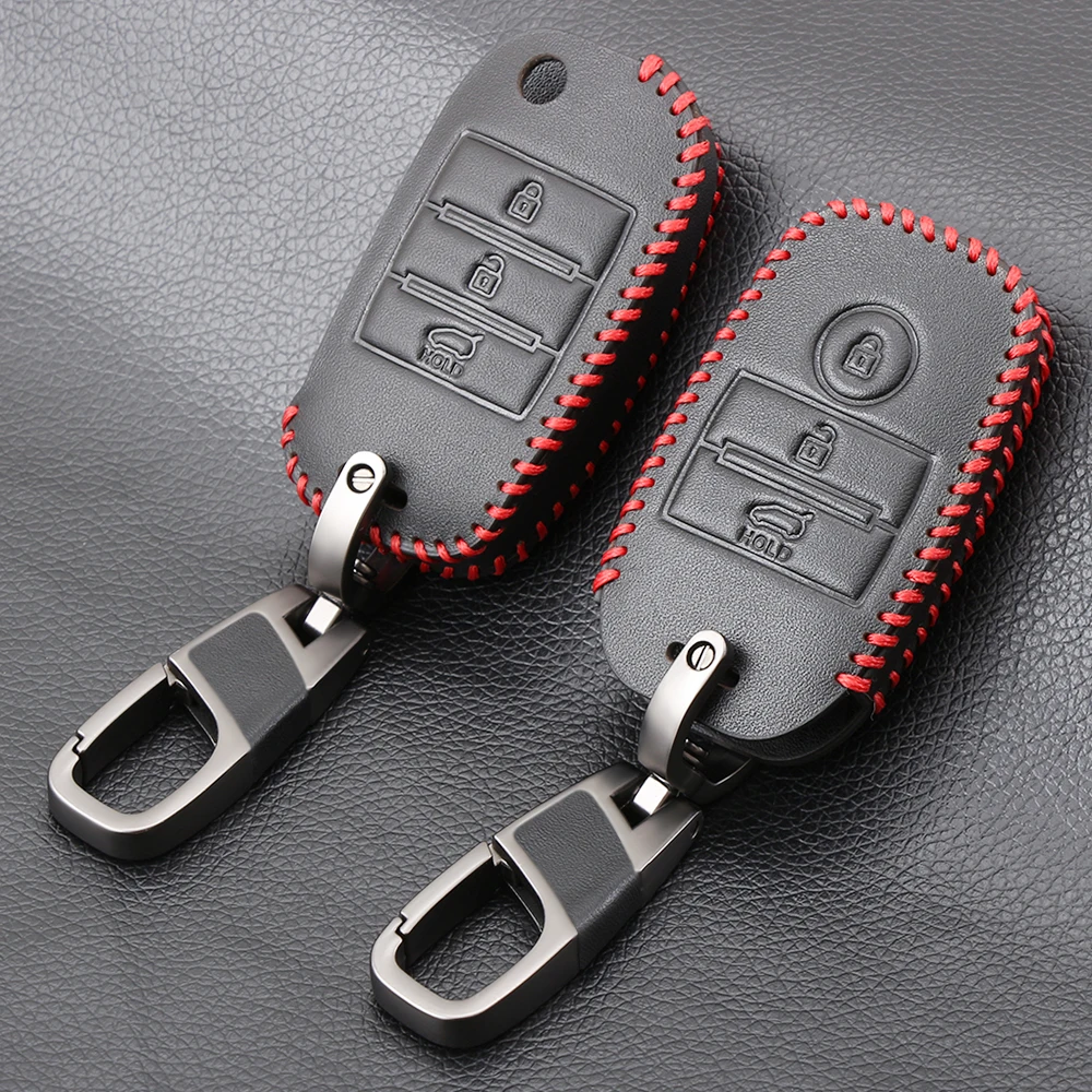 

Leather Car Key Case Key Holder For KIA KX3 KX5 KX7 Rio 3 Sportage QL Ceed Sorento Cerato KX CROSS K2 K3 K3S K4 K5 CARENS Soul