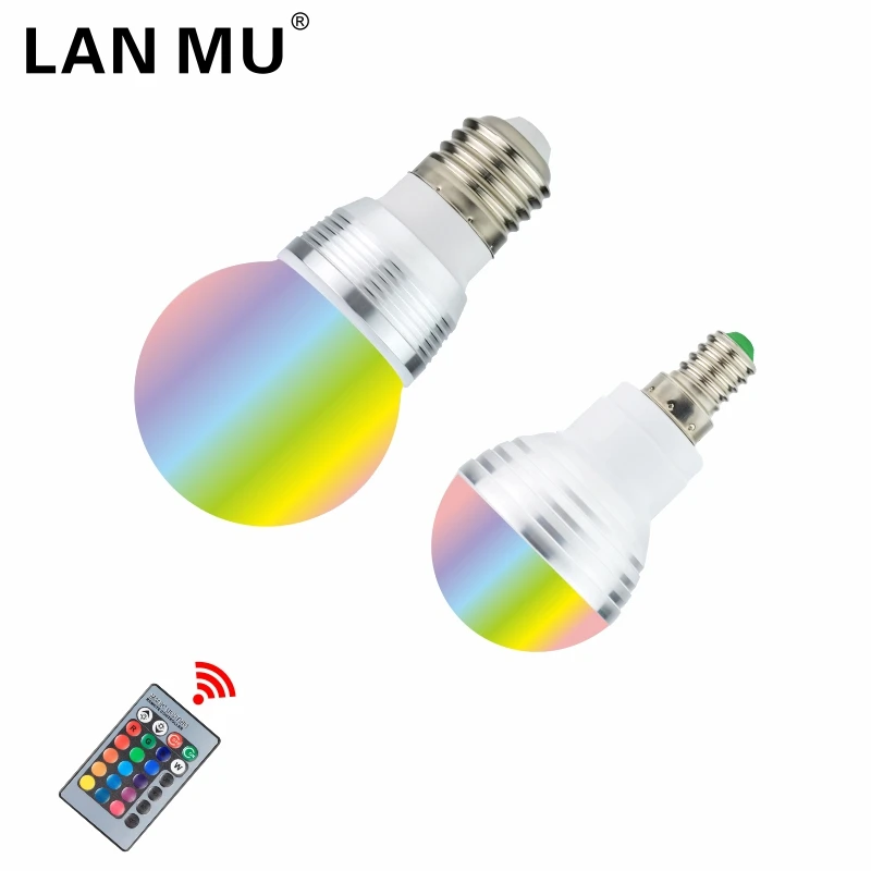 

RGB LED Color Changing Light Bulb E27 E14 3W 5W RGB Magic Bulb Lamp 85-265V 110V 220V RGB Led Spotlight with Remote Control