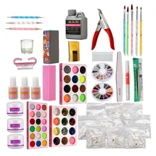 Nail Art Set Acrylic Glitter Powder Liquid Glue French False Nail Tips File Nail Polish Nail Set Kit Nail Art Set Acrylic Glitter Powder Liquid Glue French False Nail Tips File Nail Polish Nail Set Kit