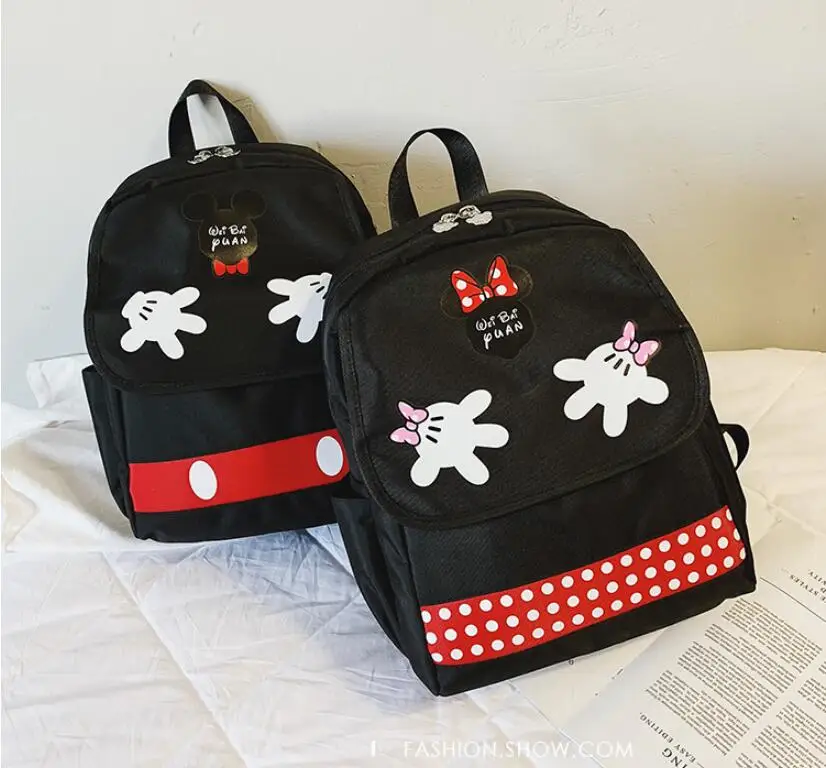 Новые модные детские школьные сумки с Микки и Минни Маус, детские сумки с мультяшным принтом, рюкзак для детей, женщин