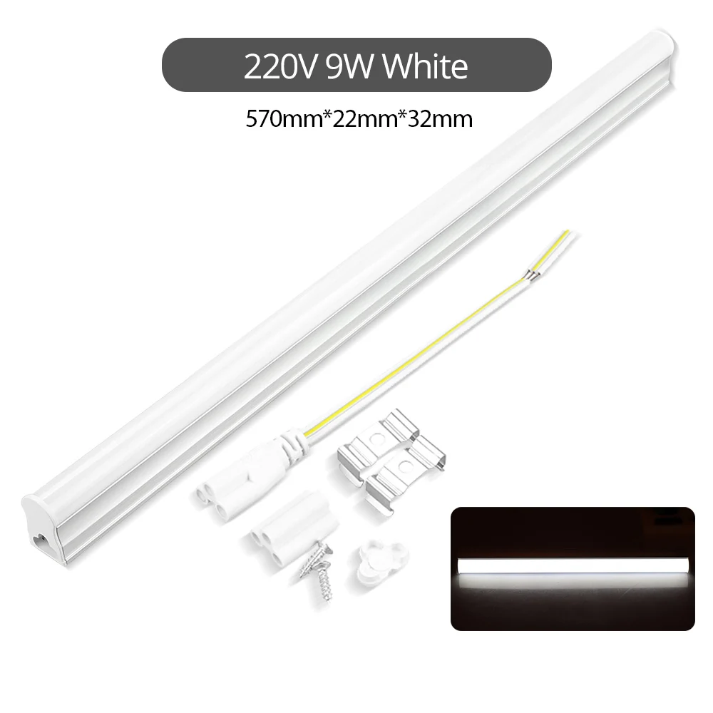 Интегрированный T5 светодиодный трубчатая лампа SMD 2835 AC 220V 5 Вт 29 см 9 Вт 57 см флуоресцентный настенный светильник T5 трубки топы белого цвета/теплый белый светильник - Испускаемый цвет: 9W White