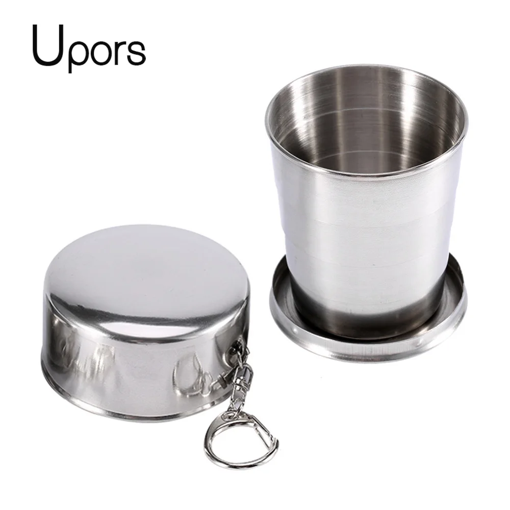 UPORS 75/150ml Hip Flask Cup Foldable Stainless Steel Wine Cups Russia