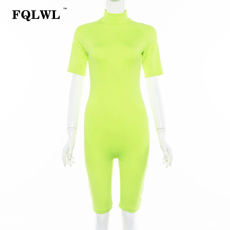 FQLWL уличная Bodycon Летний комбинезон женский короткий рукав сексуальный комбинезон женский черный обтягивающий комбинезон женский s комбинезон женский
