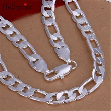 12 мм ожерелья-цепочки для мужчин серебро 925 ожерелья цепь чокер Мужская мода мужские ювелирные изделия Широкий воротник Крутящий момент Colar Masculino
