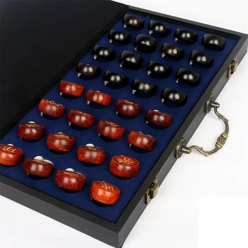 

BSTFAMLY Chinese Chess Rosewood Fold Box Size 4 Old Game of Go Xiang Qi International Checkers Folding Toy Gift No Magnetic LC20