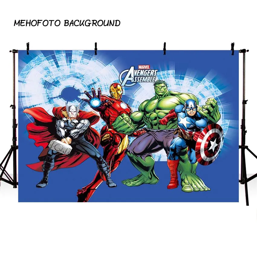 

Comics Superhero Avengers Iron Man Photography Backdrop children show Birthday Photo customized Prop Studio Backdrop Background