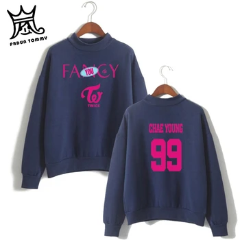 

FRDUN TOMMY 2019 TWICE NEW SONG FANCY Print Women/Men Clothes Turtlenecks Long Sleeve High collar sweatshirt
