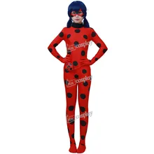 Anime Milagrosa Marinette Dupain Cheng Mariquita Cosplay Traje de Las Mujeres Ropa De Color Rojo