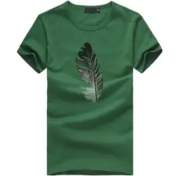 Модная женская Свободная футболка с короткими рукавами и принтом в виде листьев, Повседневная футболка с круглым вырезом, удобная