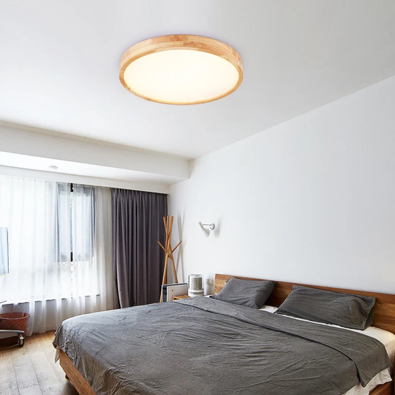 

Modern LED Ceiling Lights For Corridor Small Round Wooden Ceiling Lamp Modern Square Luminaire Cuboid Wood Lightings
