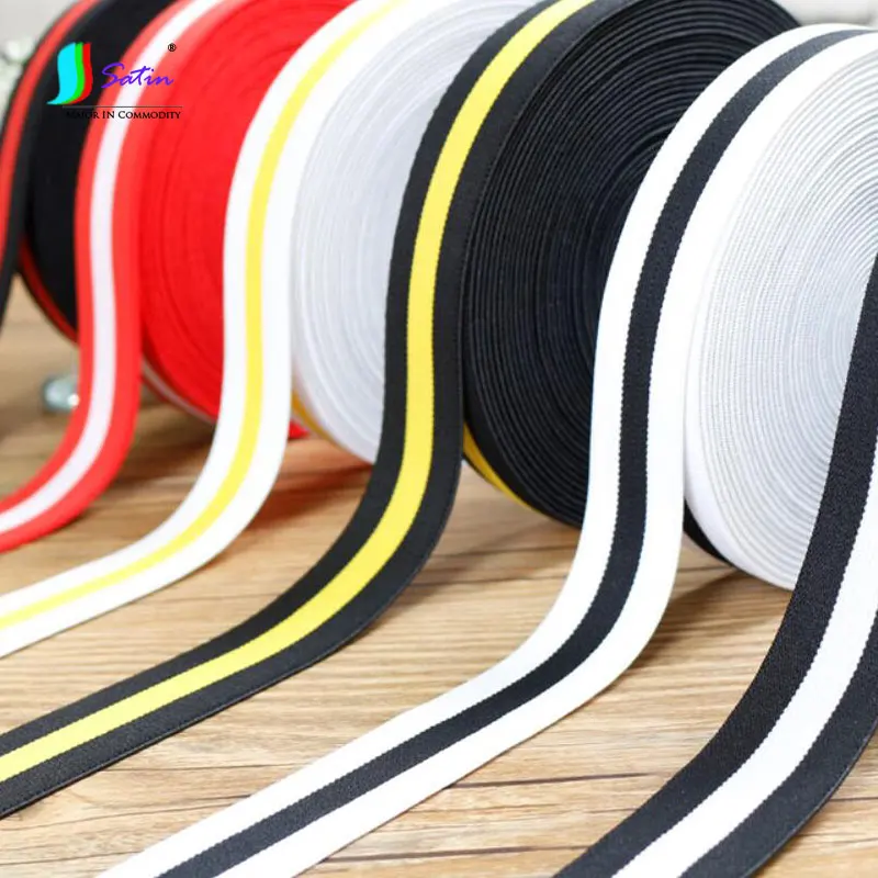 2.5cm Width High Elasticity Streak Style Colorful Elastic Band,Clothes