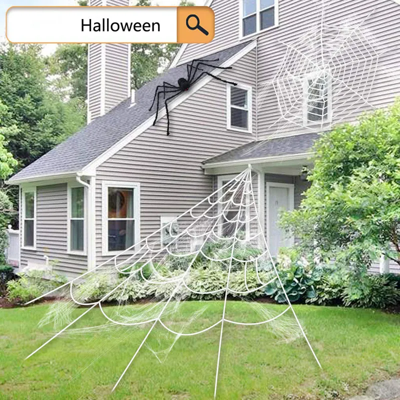 Cosplay&ware Halloween Giant Spider Web Super Stretch Cobweb With Webbing Decoration5x48m -Cosplayware Store