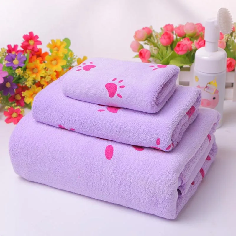 Комплект из 3 предметов, банное полотенце из микрофибры, банное полотенце для рук, летнее банное полотенце для девочек и женщин, детское банное полотенце с мультяшным принтом toalla microfibra - Цвет: light purple