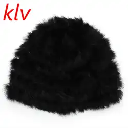 KLV/Модная Повседневная русская леди кроличий мех вязаная шапка женская зимняя теплая шапочка 4 цвета вариант
