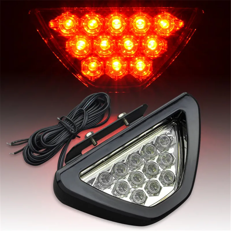 rosso Universale 12v veicolo triangolo 12 led posteriore stop coda 3rd freno freno