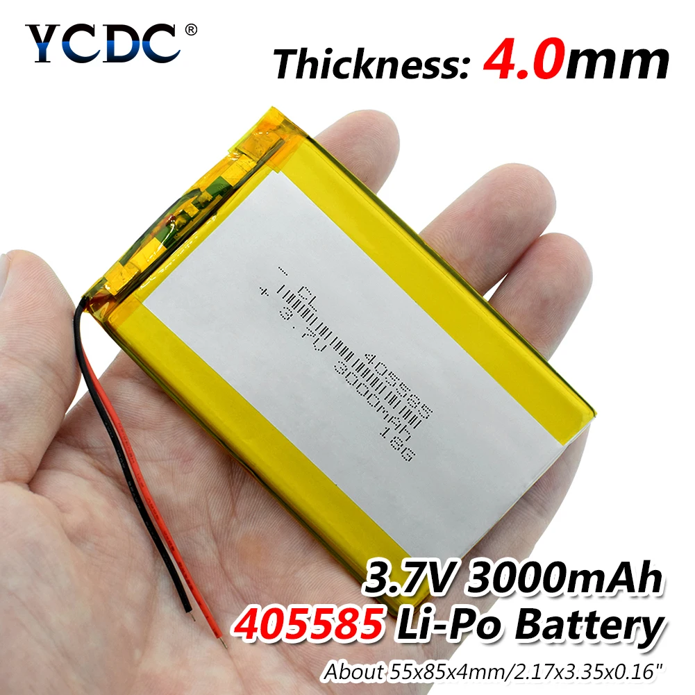 

Wholesale 405585 Lithium Polymer Battery 3.7V 3000mAh Li ion Rechargeable Accumulator For MP4 MP5 Mobile Power Bank DIY E-book