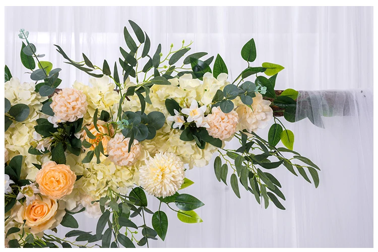 JAROWN Wedding Irregular Flower Row Background Decoration Wedding DIY Rose Hydrangea Flower Arrangement Arch Flower (6)