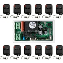 AC220V 10A 1CH Беспроводной дистанционного Управление переключатель Системы 1* приемник+ 12* солнцезащитные очки "кошачий глаз" передатчики для Приспособления открытия двери гаража