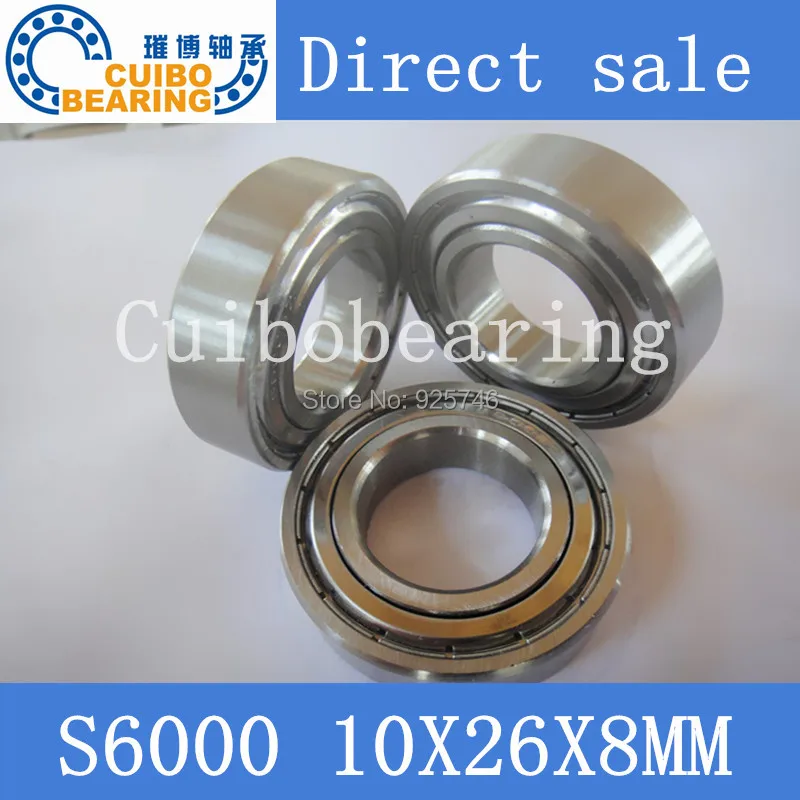 

Free Shipping 10PCS S6000ZZ Stainless Steel Bearing 10x26x8 Miniature 6000ZZ Ball Bearings S6000 2Z