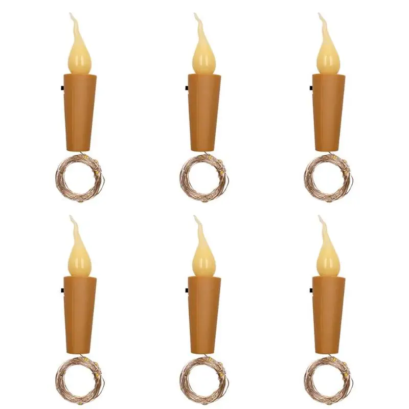 

6pcs 20LED Candle Bottle Stopper Fairy String Lights Flameless Tealight Decor Christmas New Year LED Party Decoration