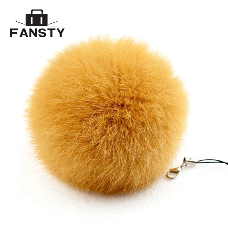 

Women Phone Decorations Small Colorful Real Furballs Fashion Lady Bag Accessories Rabbit Fur Ornament Female Fur Balls for Bags