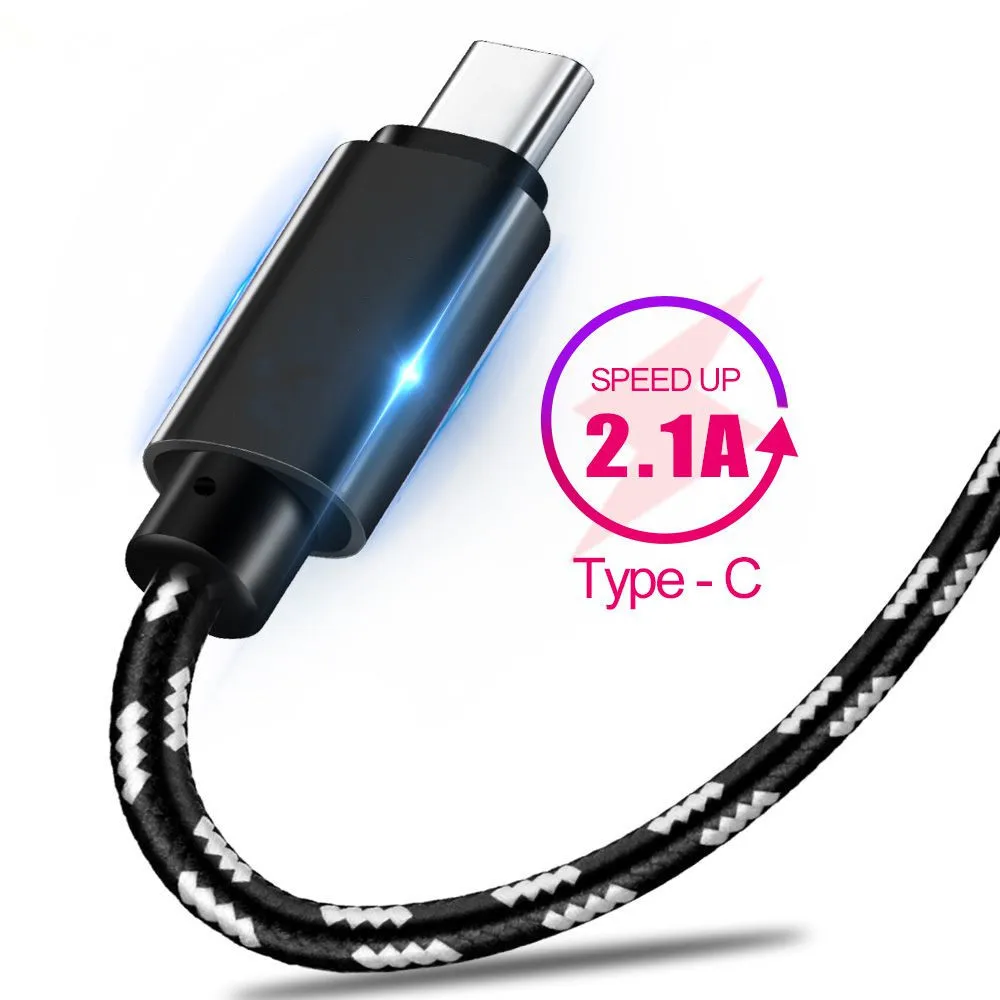 

USB C Type-C Cable 1M 2M 3M 5V 2.1A Fast Charging Data Cable USB Charger For Samsung S9 S8 Huawei Xiaomi Mobile Phone Charger