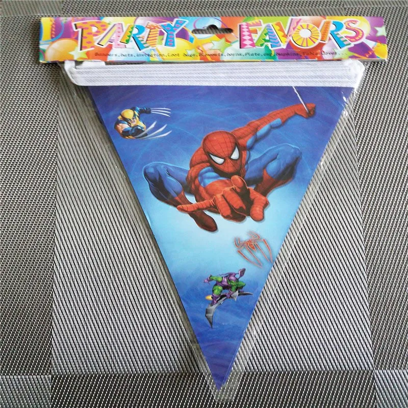 

10Flags/Pack Spiderman Birthday Party Flag Banners Kids Event spider man Party Supplies spiderman birthday party supplies flag