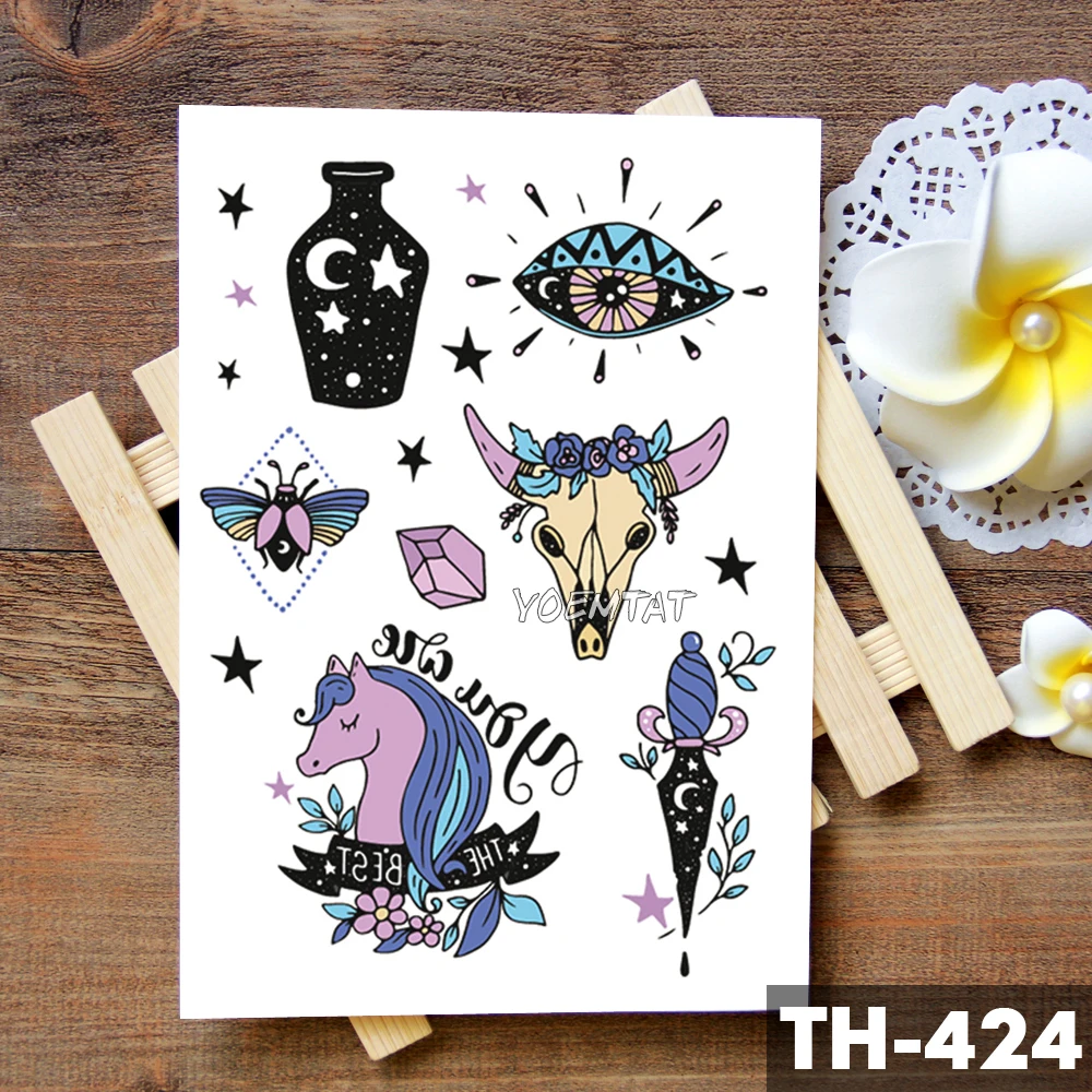 Traditional Halloween Flash 2022 Ghost Witch Candle Waterproof Temporary Tattoo Sticker Skull Halloween Crow Old School Flash Tattoos Body Art Arm Fake Tatoo Temporary Tattoos Aliexpress