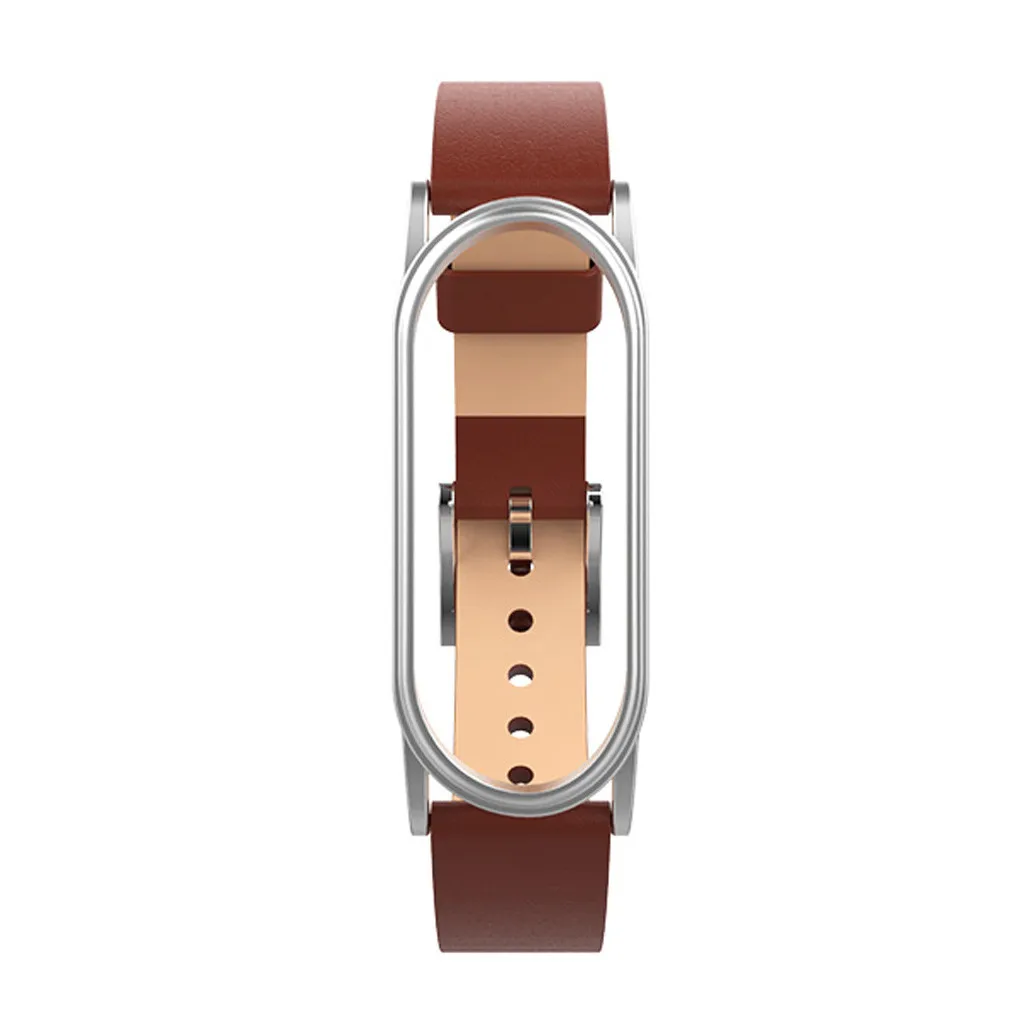 Для Xiaomi Mi ремешок 4 сменный кожаный браслет ремешок+ металлический чехол Модный тонкий ремешок подарок унисекс Одноцветный ремешок для часов красный
