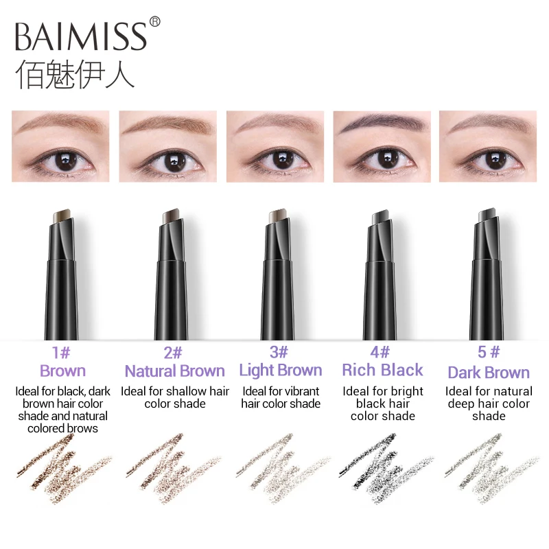 

BAIMISS Hyun Sense Hold Makeup Eyebrow Pencil Waterproof Eyeliner Eyebrow Eye Brow Pencil Makeup Cosmetic Pen Eyebrow Enhancer