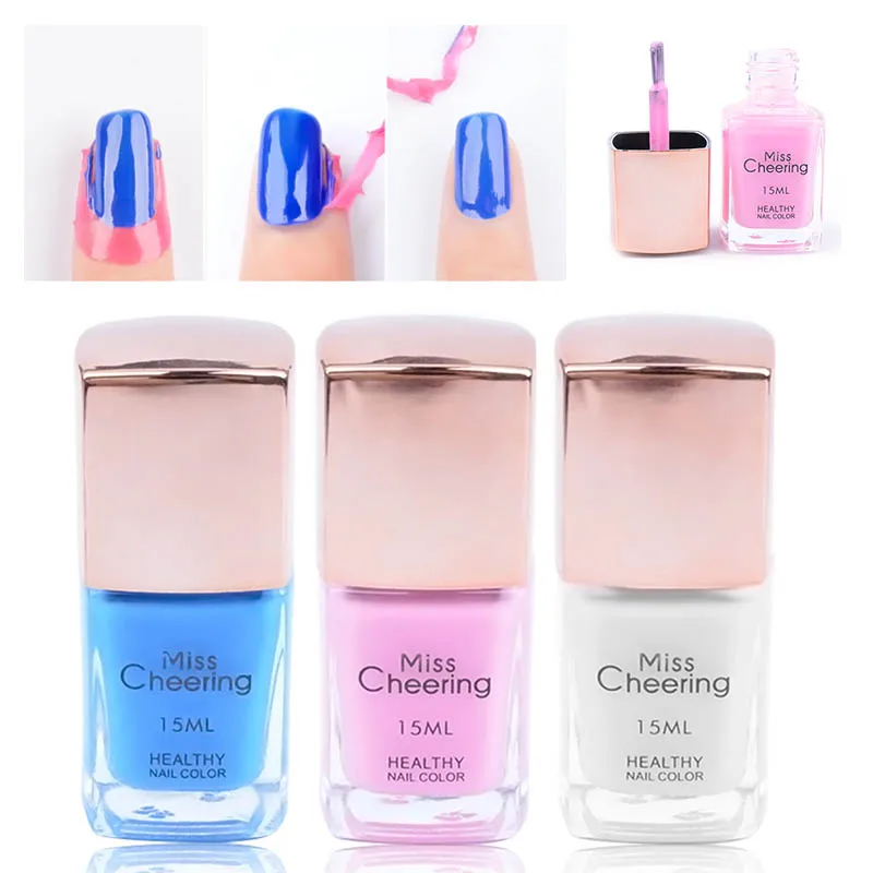3 Colors 15ml Peel Off Anti overflow Glue Non toxic Liquid Latex Easy Removing Nail Art Tool