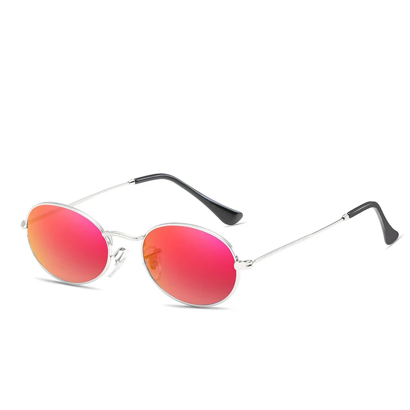 Винтажные готические женские солнцезащитные очки в стиле стимпанк, маленькие женские солнцезащитные очки в стиле панк, брендовые дизайнерские зеркальные солнцезащитные очки - Цвет линз: red