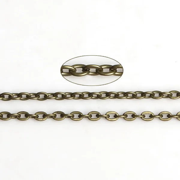 5 м/лот серебро/золото/бронза цвет металлические звенья цепи подходит браслет, ожерелье цепь DIY ювелирных изделий - Цвет: Bronze