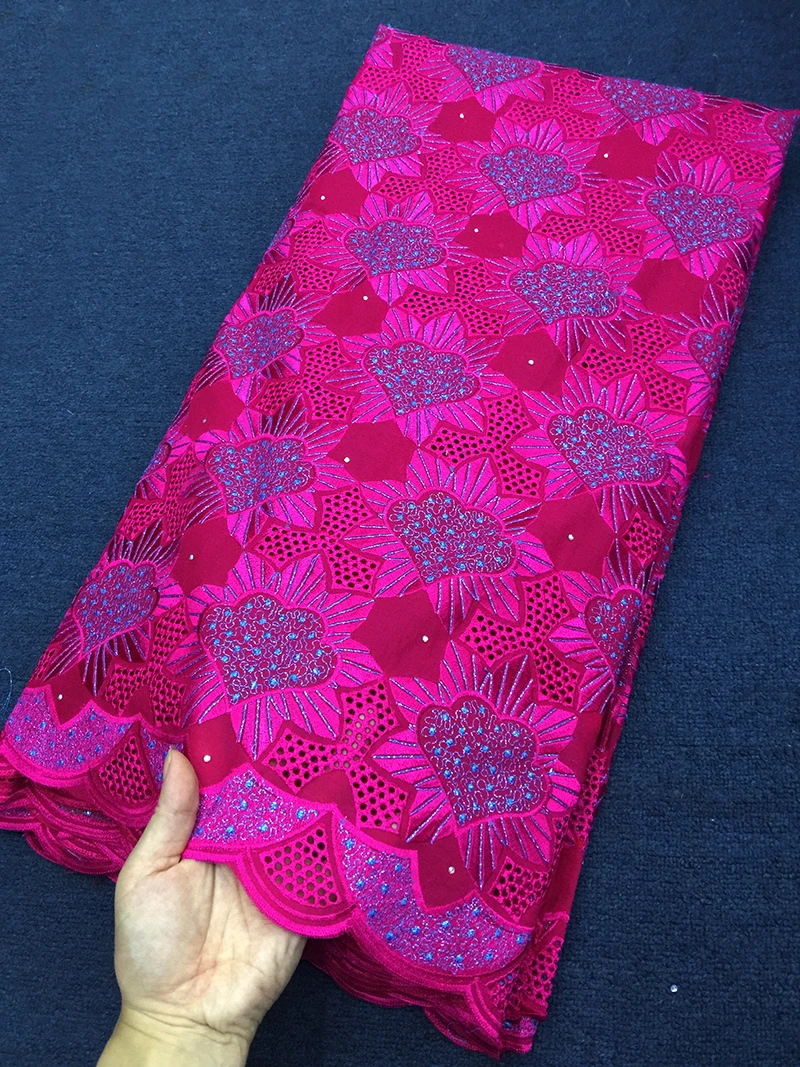 

Best Selling Swiss Voile Laces Fabric Cheap Fashion African Lace Fabric High Quality Pure pink Cotton Lace Fabric