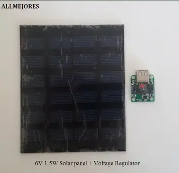 

ALLMEJORES Solar panel 6V 1.5W for diy soalr panel charger battery power source give voltage regulator for free