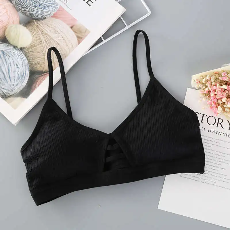 Women Tube Top Bras Seamless Comfy Underwear Front Hollow Bra Female Crop  Top Sexy Lingerie Chest Bra Padded Bandeau Top