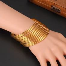 Bangrui /золотой цвет браслет в эфиопском стиле браслет африканские женские ювелирные изделия золото Дубай большие круглые браслеты