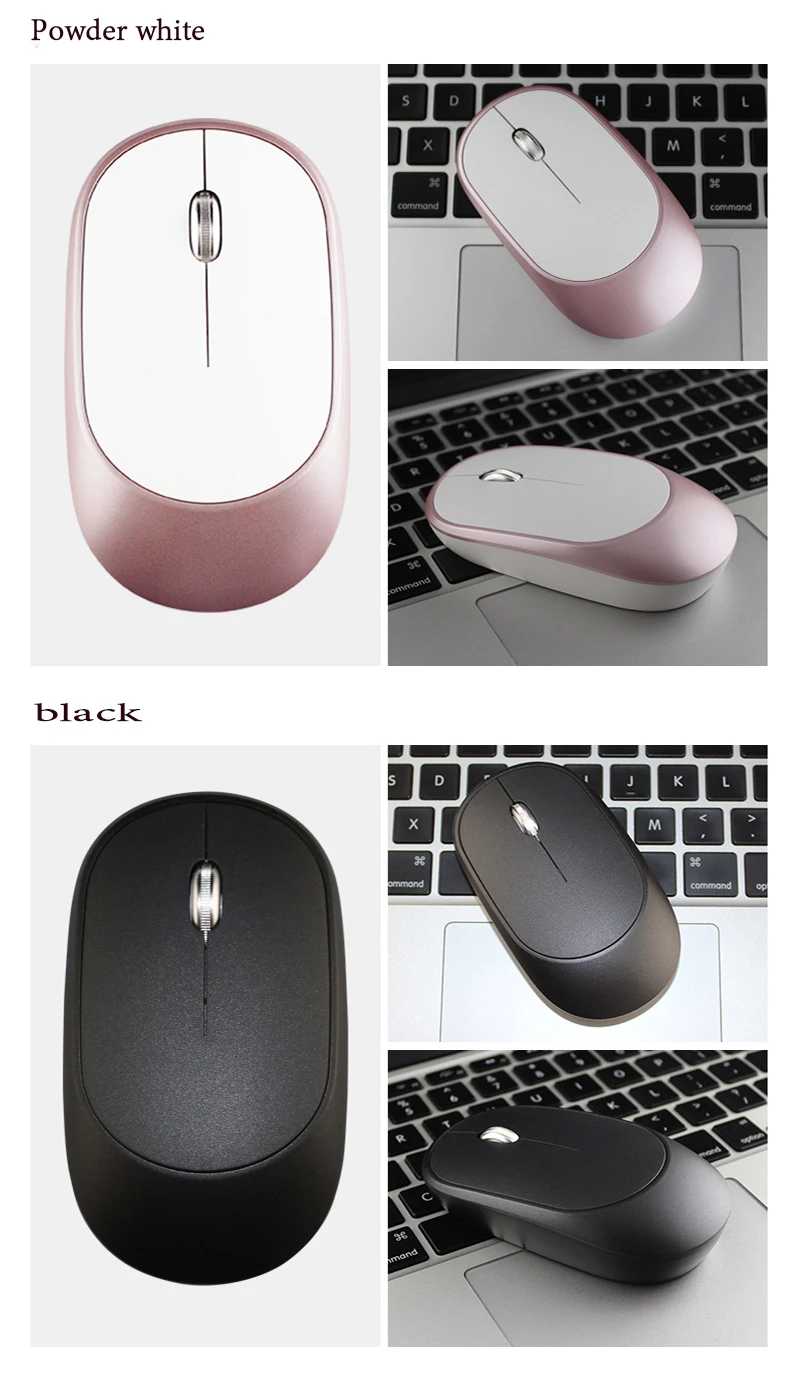 Розовая беспроводная мышь, бесшумная мышь, компьютерная мышь, перезаряжаемая Встроенная батарея, USB мышь, эргономичная для использования в офисе