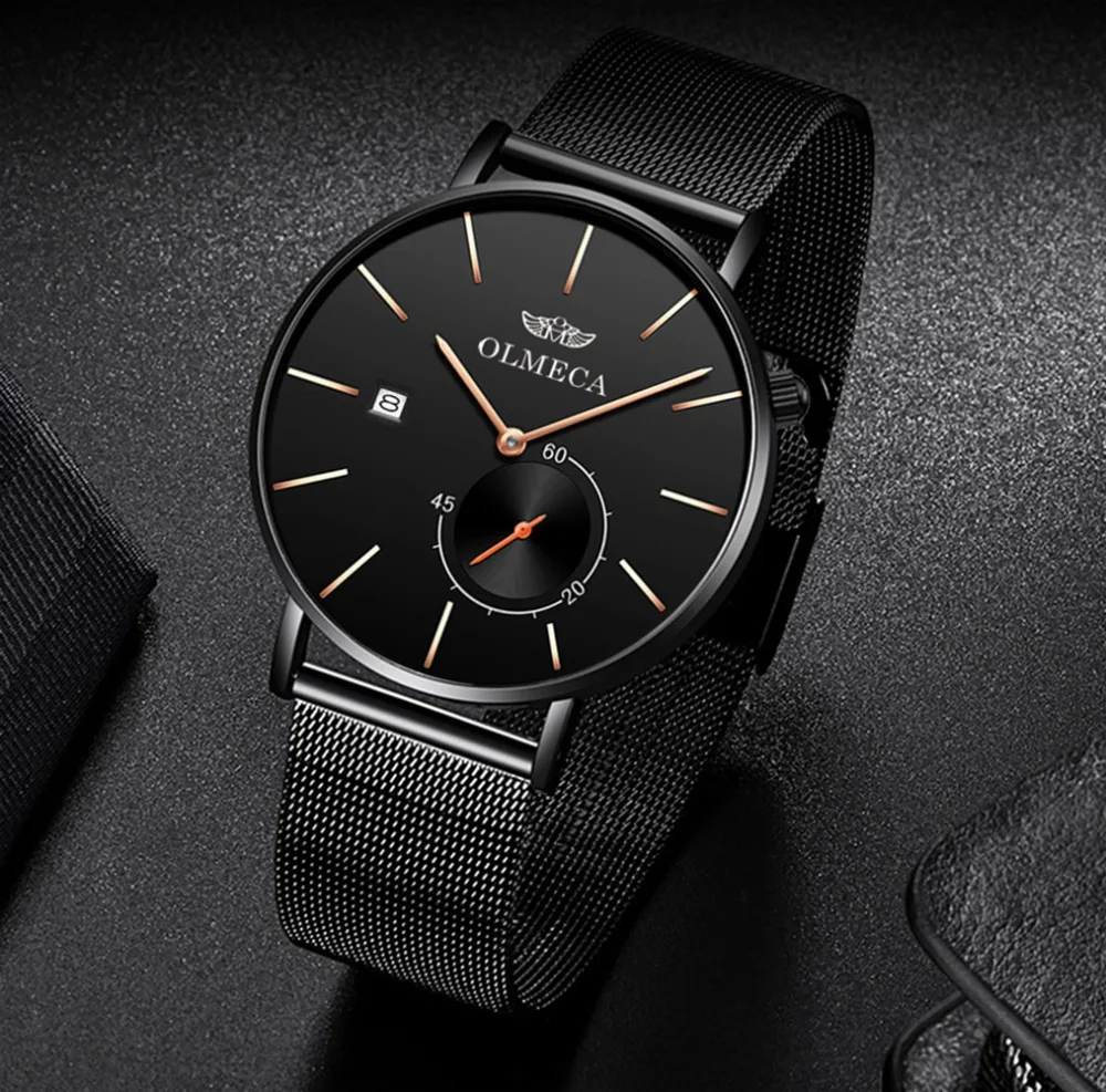 OLMECA high quality authentic men and women luxury trend watch ultra-thin mesh belt quartz watch free postage OLMECA high quality authentic men and women luxury trend watch ultra-thin mesh belt quartz watch free postage