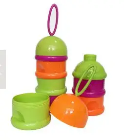 

Baby necessary useful detachable moistureproof feeding-bottle three layers milk box bottles 2 pcs/lot mix