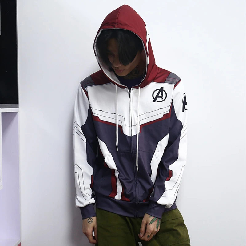Avengers Endgame Hoodie Cosplay Quantum Realm Costumes Sudadera Avengers 3D print Hooded Zipper End Game Avengers Sweatshirt 5XL