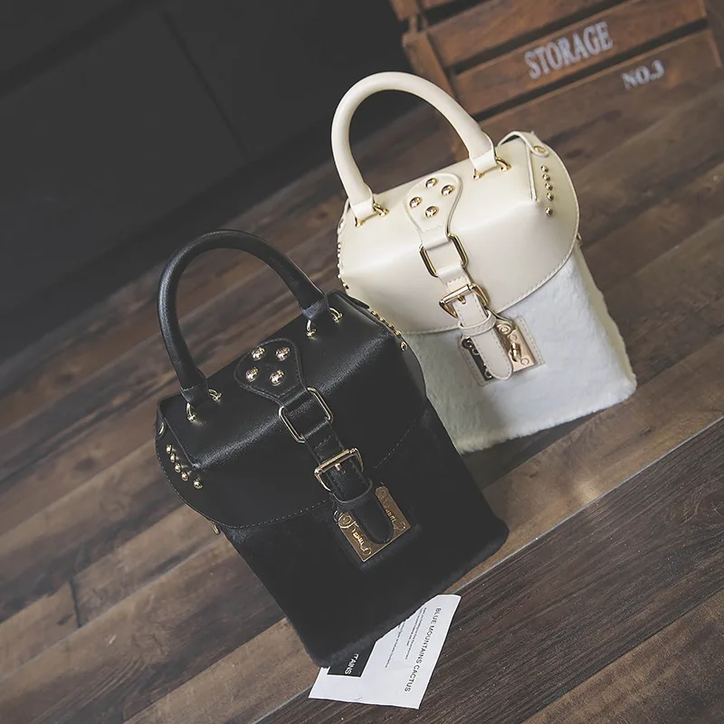 

Famous brand Plush box handbags mini Cube Brand original design crossbody bags for women messenger bags