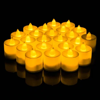 

24pcs Flameless Battery Operated LED Tea Light Tealights Home Yellow