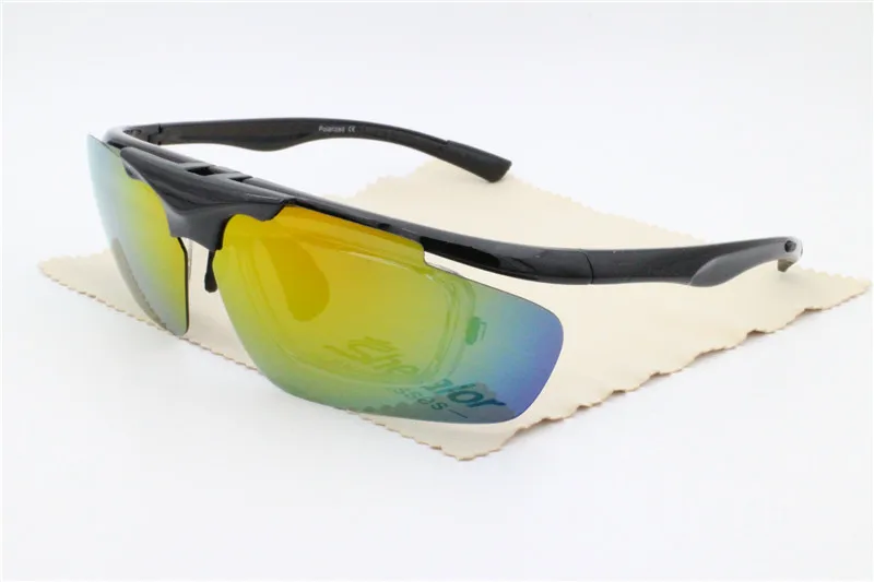 Горячая Распродажа 6012 Высокое качество Флип UV400 поляризованные противоскользящие наружные Красочные Солнечные спортивные солнцезащитные очки с внутренней оправа для очков - Цвет линз: Многоцветный